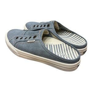 Taos Footwear Women's EZ Soul Mule Sneaker Lake Blue Wash Canvas casual 8.5